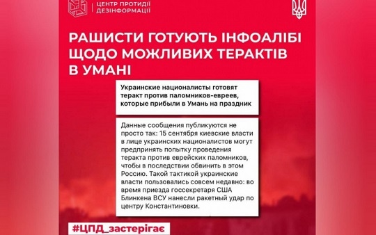 Росіяни поширюють фейк про намір "українських націоналістів" влаштувати теракт проти хасидів в Умані 